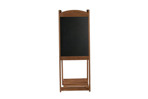 Cartello da marciapiede con lavagna e mensola, 110 x 41 cm, marrone