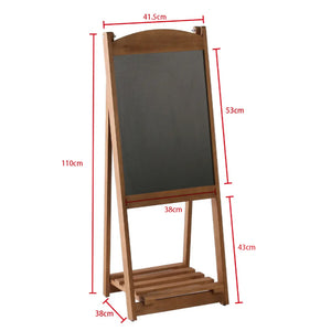 Cartello da marciapiede con lavagna e mensola, 110 x 41 cm, marrone