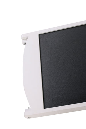 Cartello da marciapiede con lavagna e mensola, 110 x 41 cm, bianco