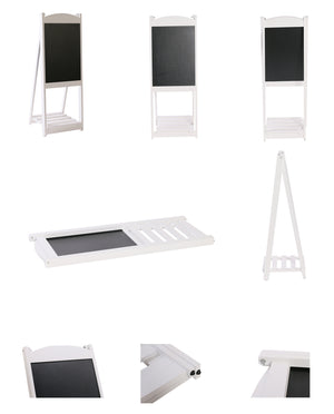 Cartello da marciapiede con lavagna e mensola, 110 x 41 cm, bianco
