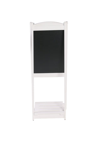 Cartello da marciapiede con lavagna e mensola, 110 x 41 cm, bianco