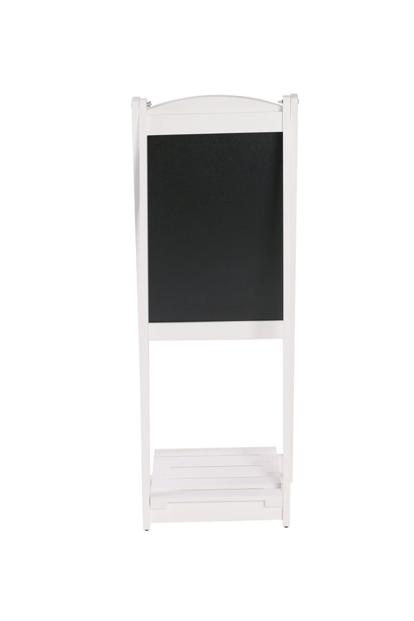 Cartello da marciapiede con lavagna e mensola, 110 x 41 cm, bianco