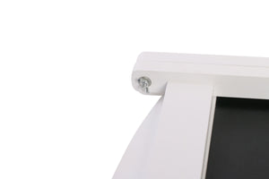 Cartello da marciapiede con lavagna e mensola, 110 x 41 cm, bianco