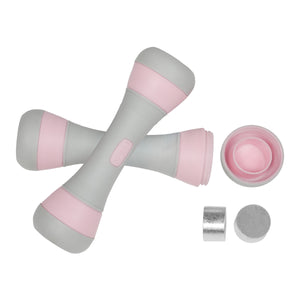 Kurzhantel verstellbar 2 x 1 - 2 kg grau/rosa