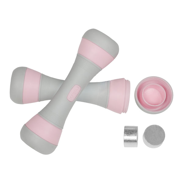 Kurzhantel verstellbar 2 x 1 - 2 kg grau/rosa