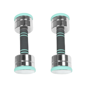 Kurzhantel verstellbar 2 x 2.5 - 5 kg silber/türkis