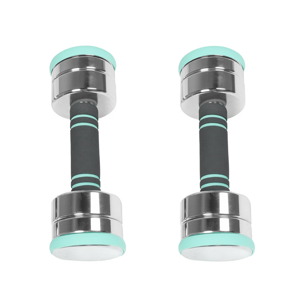 Kurzhantel verstellbar 2 x 2.5 - 5 kg silber/türkis