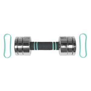Kurzhantel verstellbar 2 x 2.5 - 5 kg silber/türkis