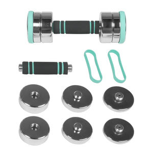 Kurzhantel verstellbar 2 x 2.5 - 5 kg silber/türkis