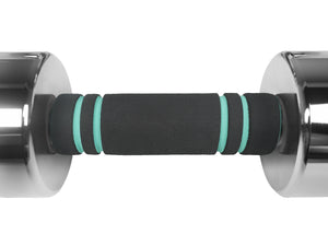 Kurzhantel verstellbar 2 x 2.5 - 5 kg silber/türkis