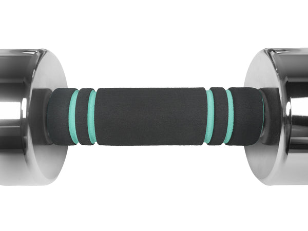 Kurzhantel verstellbar 2 x 2.5 - 5 kg silber/türkis