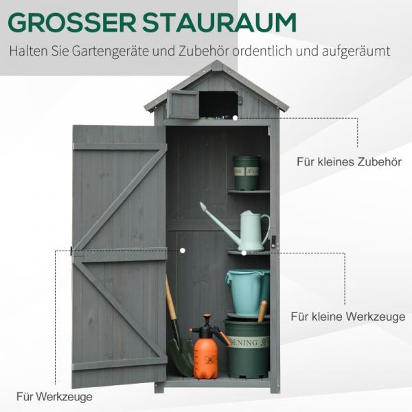 Gartenhaus Gerätehaus Geräteschuppen mit Fachböden Holz Grau