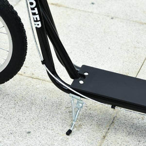 Kinderroller Tretroller Cityroller Kickscooter Kickboard mit Luftreifen und Handbremse 16 Zoll Schwarz