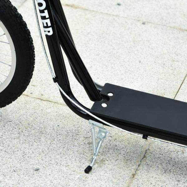 Kinderroller Tretroller Cityroller Kickscooter Kickboard mit Luftreifen und Handbremse 16 Zoll Schwarz
