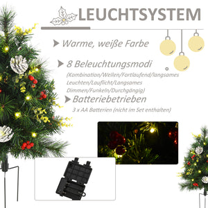 LED 2-er-Set Weihnachtsbaum mit Deko Ø33x75cm