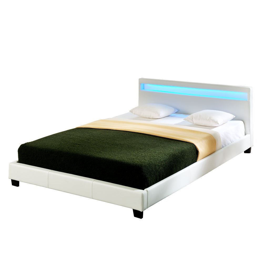 Letto in similpelle Paris con illuminazione LED RGB 140x200cm Corium