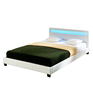 Kunstlederbett Paris mit LED RGB Beleuchtung 140x200cm Corium