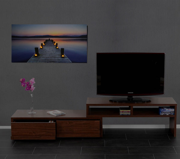 LED-Bild Leinwandbild Steg flackernd