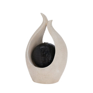 LED Brunnen 40 cm beige/schwarz