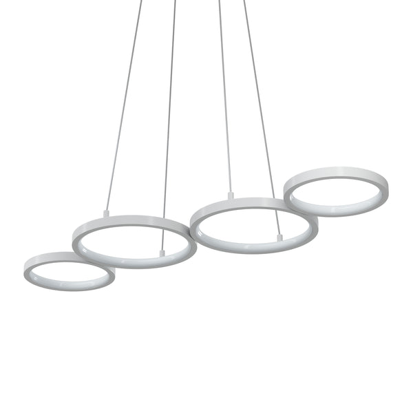 LED Hängelampe LEGGERO 88 x 31 cm weiss
