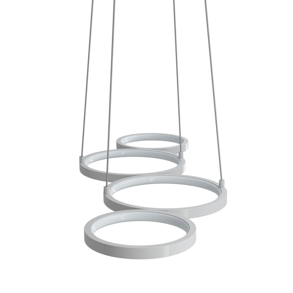LED Hängelampe LEGGERO 88 x 31 cm weiss
