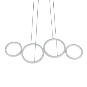 LED Hängelampe LEGGERO 88 x 31 cm weiss