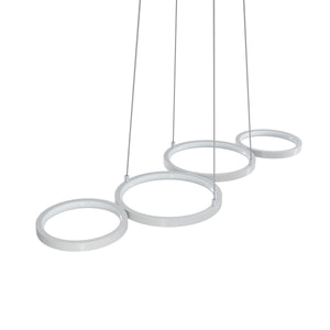 LED Hängelampe LEGGERO 88 x 31 cm weiss