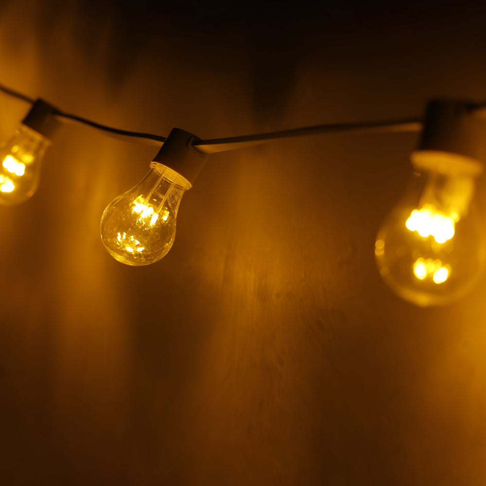Catena luminosa a LED per uso esterno, 10 lampadine bianco caldo