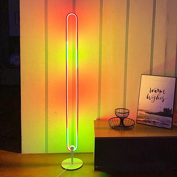 LED RGB Stehlampe LEANO weiss
