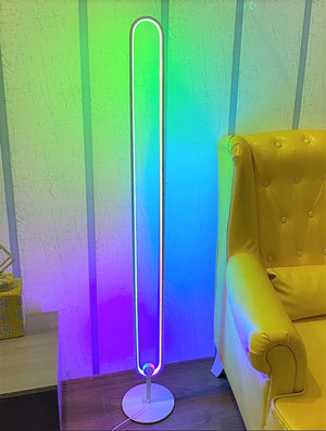 LED RGB Stehlampe LEANO weiss