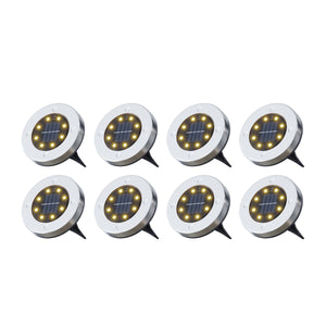 LED Solar Bodenleuchte 12 cm 8er Set
