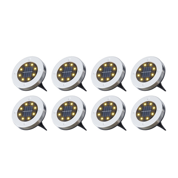 LED Solar Bodenleuchte 12 cm 8er Set