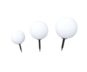 LED Solarlampe rund Set 3-teilig 20 / 25 / 30 cm