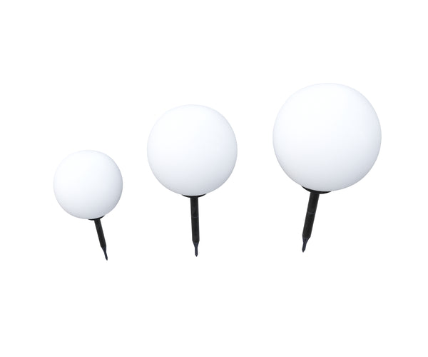 LED Solarlampe rund Set 3-teilig 20 / 25 / 30 cm