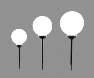 LED Solarlampe rund Set 3-teilig 20 / 25 / 30 cm