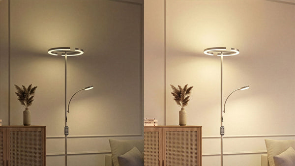 LED Stehlampe DIRETO dimmbar silber