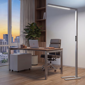 LED Stehlampe ELAYA dimmbar mit Bewegungsmelder silber