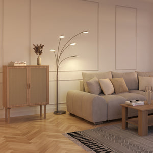 LED Stehlampe SPYRO dimmbar silber