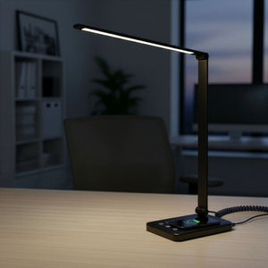 LED Tischlampe LUX mit Wireless Charger schwarz