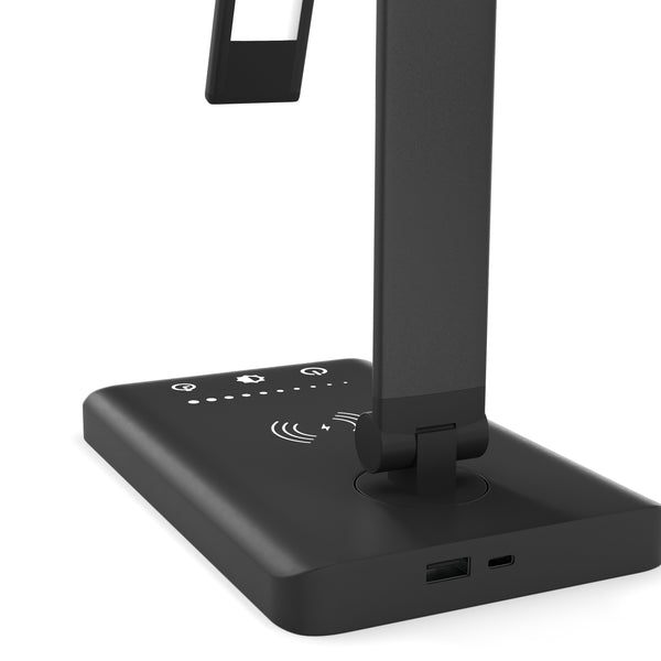 LED Tischlampe LUX mit Wireless Charger schwarz