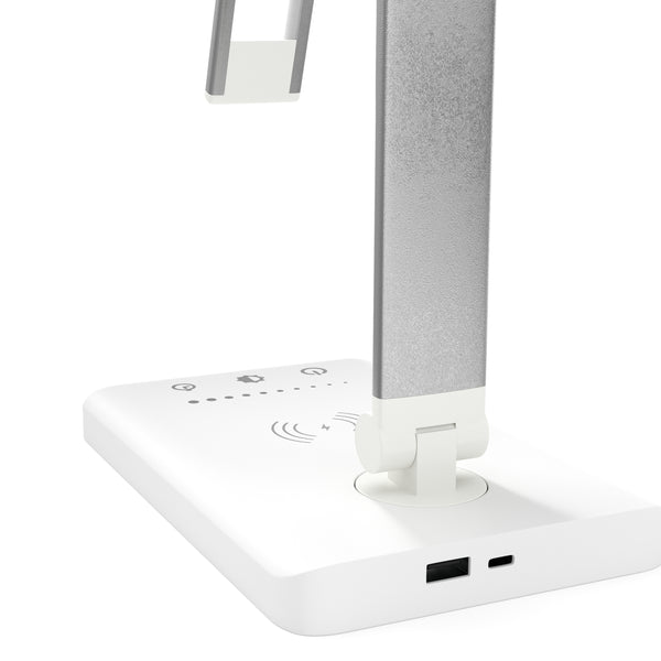 LED Tischlampe LUX mit Wireless Charger weiss