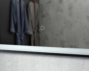 Specchio da parete a LED 110 x 75 cm nero