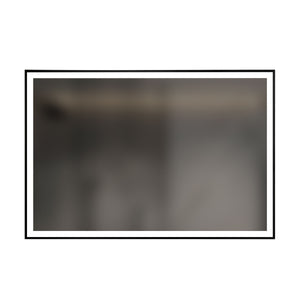 Specchio da parete a LED 110 x 75 cm nero