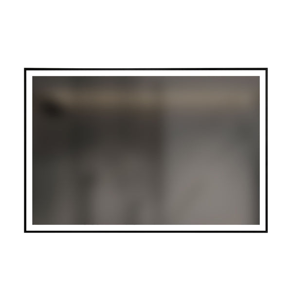 Specchio da parete a LED 110 x 75 cm nero