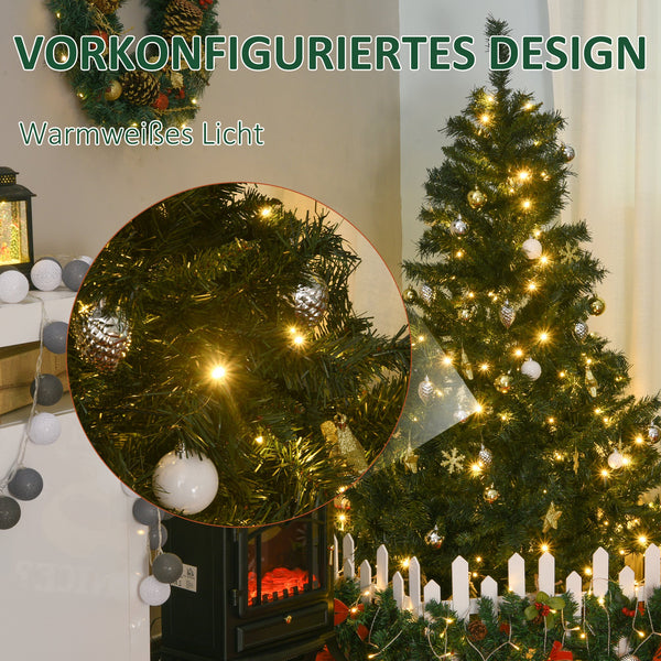LED Weihnachtsbaum mit Deko 120 LEDs 511 Spitzen Ø95x150Hcm