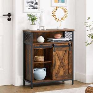 VASAGLE Kommode Sideboard mit Schiebetür Vintage