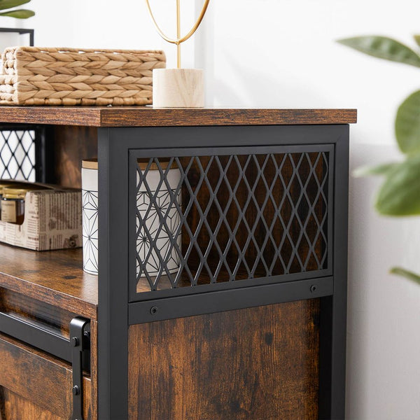 VASAGLE Kommode Sideboard mit Schiebetür Vintage