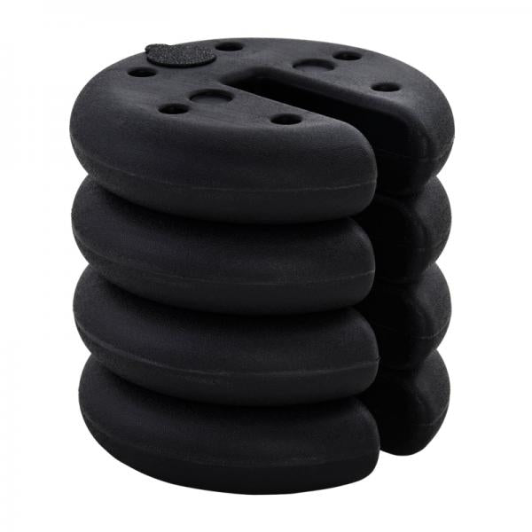 4 tlg. Pavillon Standfuss Gewicht Partyzelt Pavillongewicht befüllbar bis 5 kg HDPE-Kunststoff Schwarz Ø25 x 6 cm