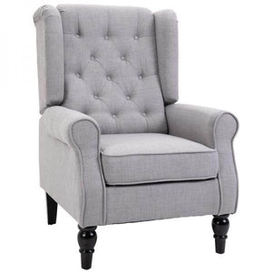 Einzelsessel Relaxsessel Ohrensessel Akzentsessel mit Tufting Polyester Grau