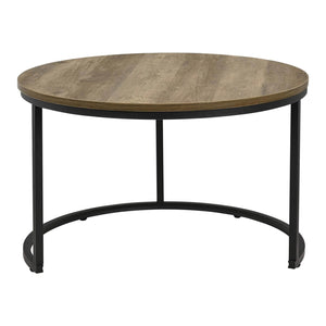 Couchtisch Beistelltisch 2er-Set Rund Holzoptik